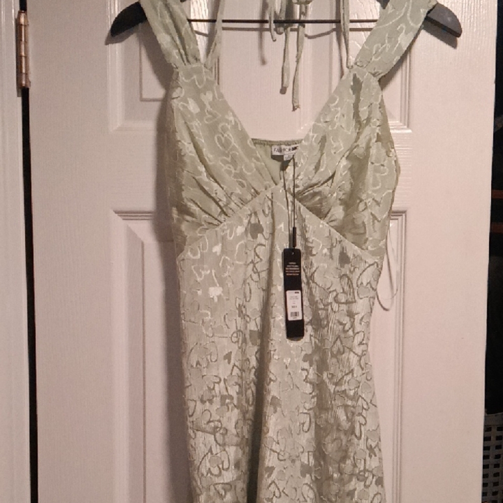 Fashion Nova Light Sage Lace Dress
